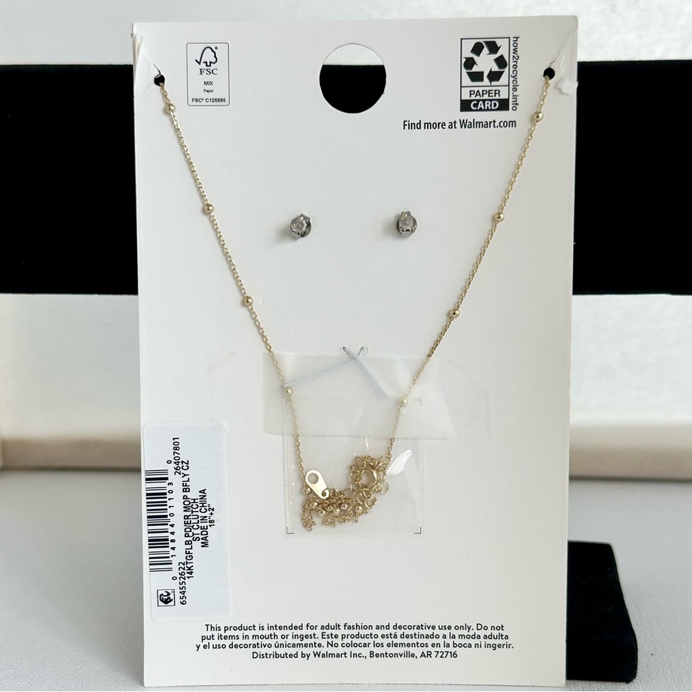 Believe by Brilliance Necklace & Earrings DREAM Mother of Pearl Gold Flash✨NWT✨ - Picture 3 of 4